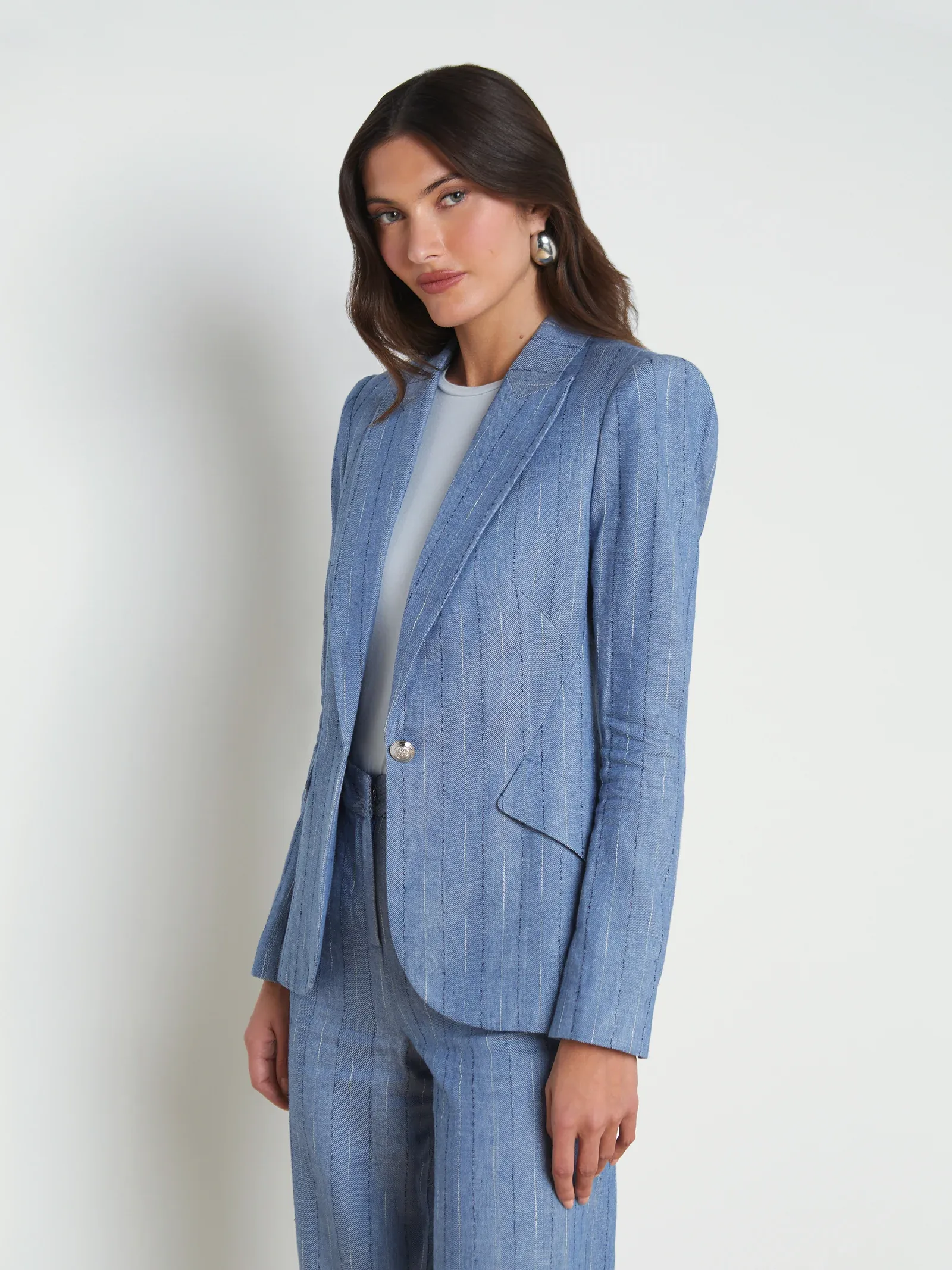 1377GVWsbpp L'AGENCEChamberlain Linen-Blend Blazer