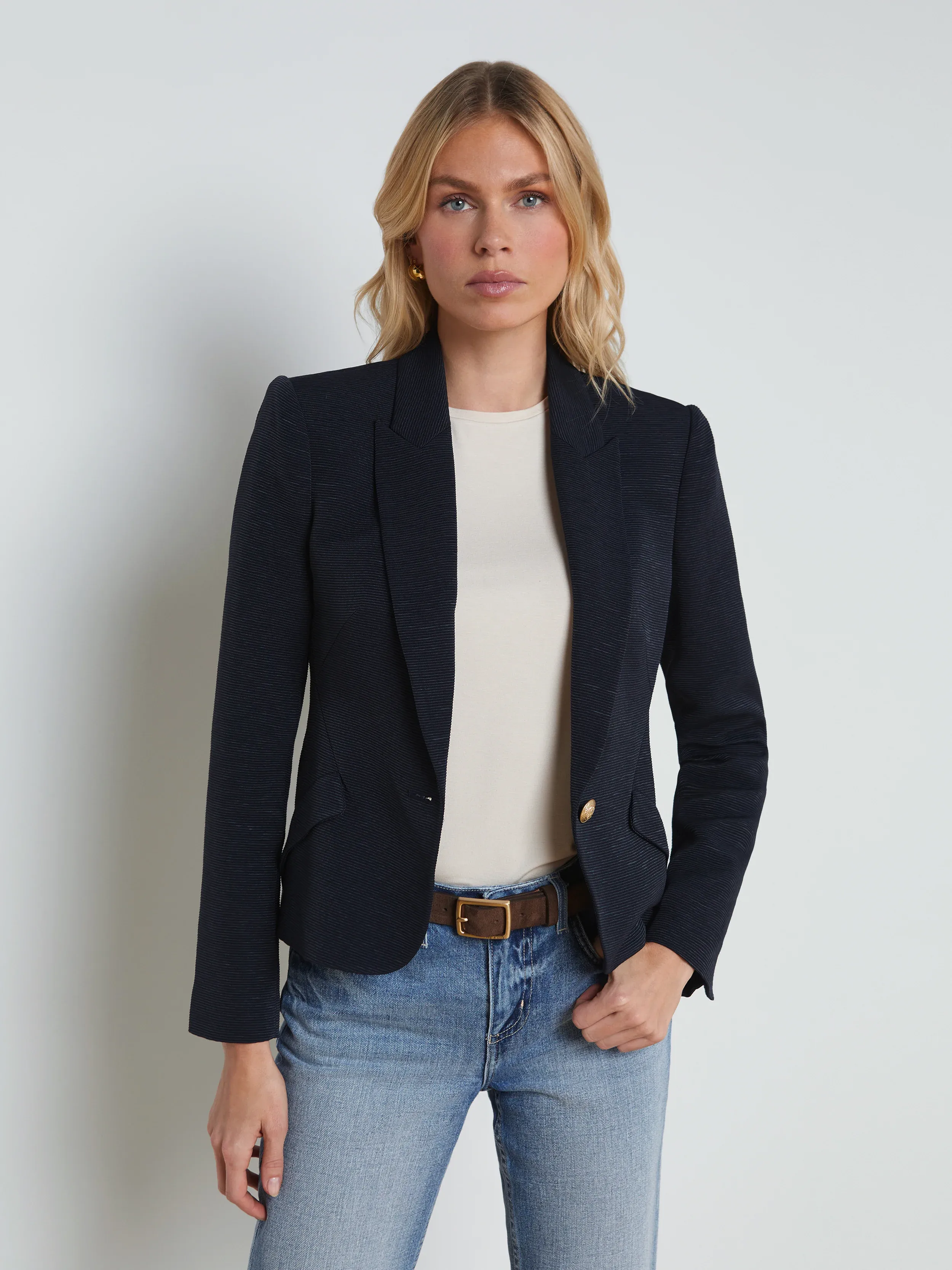 1664WOTmdoc L'AGENCE Jennah Textured Blazer