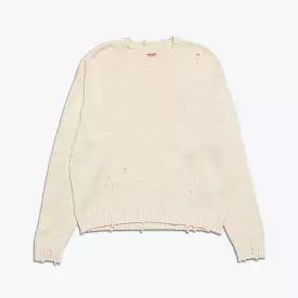 5G Cotton Knit RAINBOWY Patch Crew Sweater - Ecru