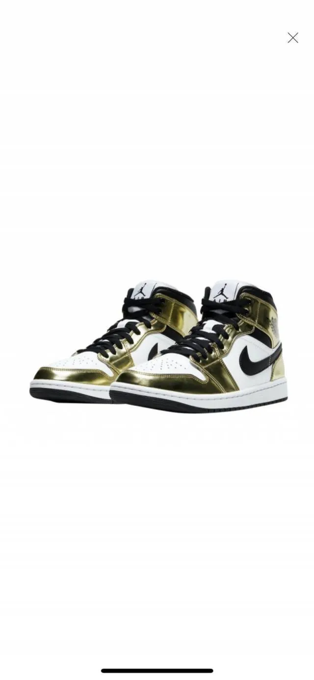 Air jordan 1 mid se white metallic gold (sold)