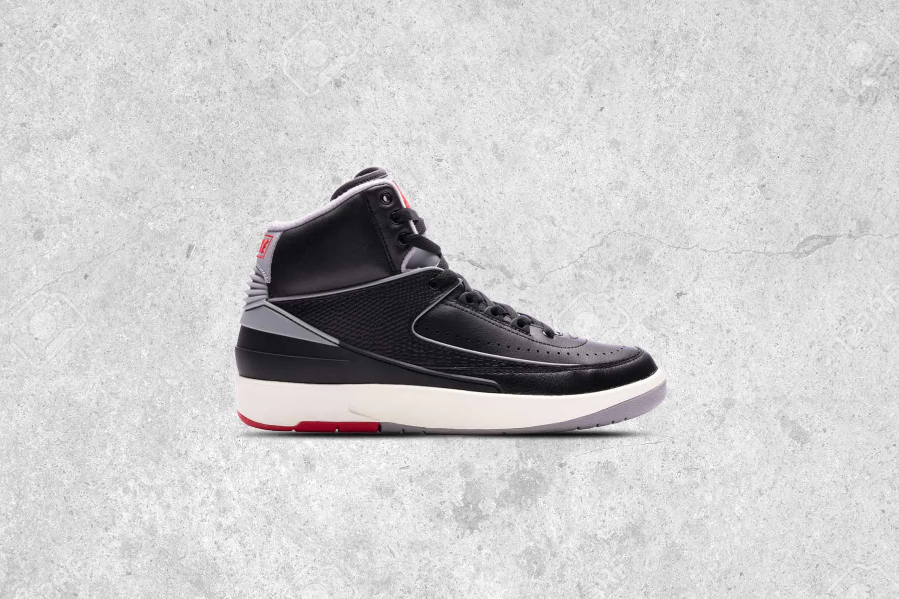 Air Jordan 2 'Black Cement' - Black/Cement Grey/Fire Red