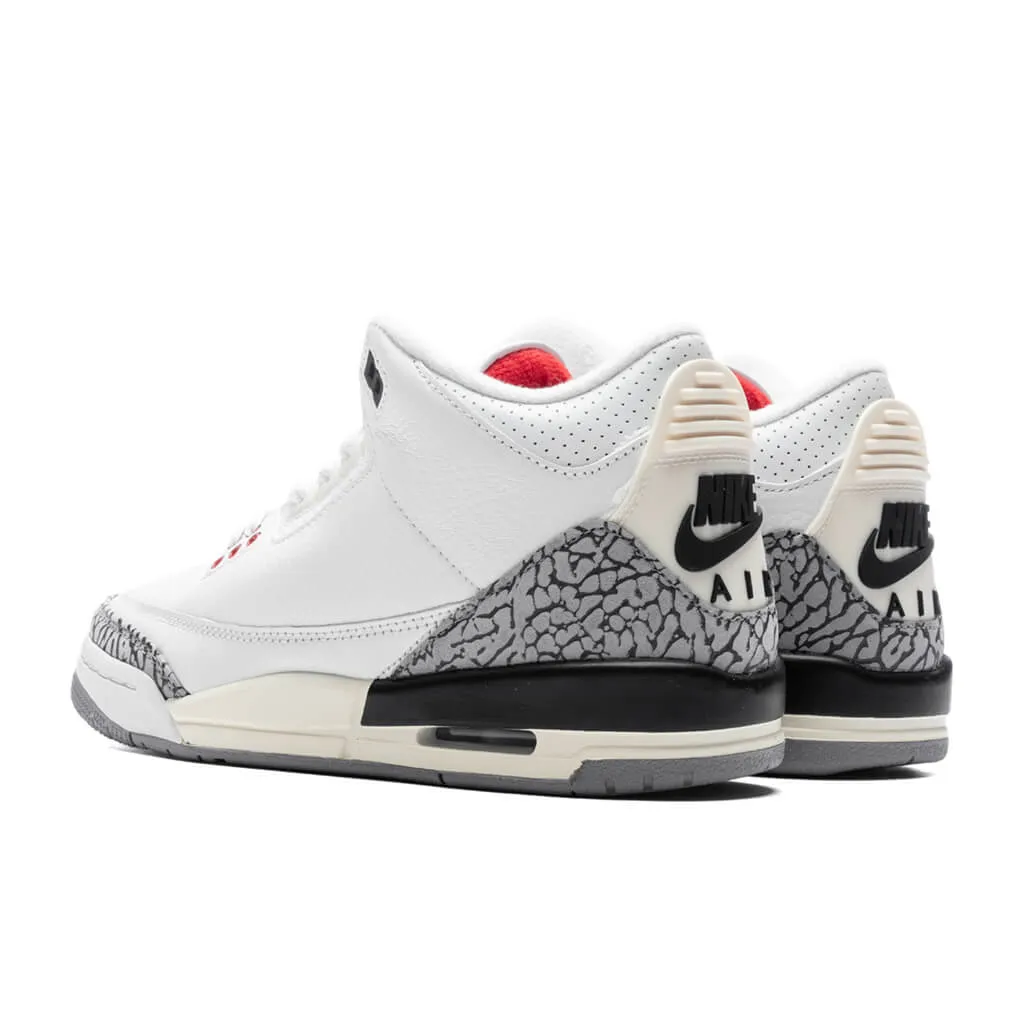 Air Jordan 3 Retro (GS) White Cement Reimagined - Summit White/Fire Red