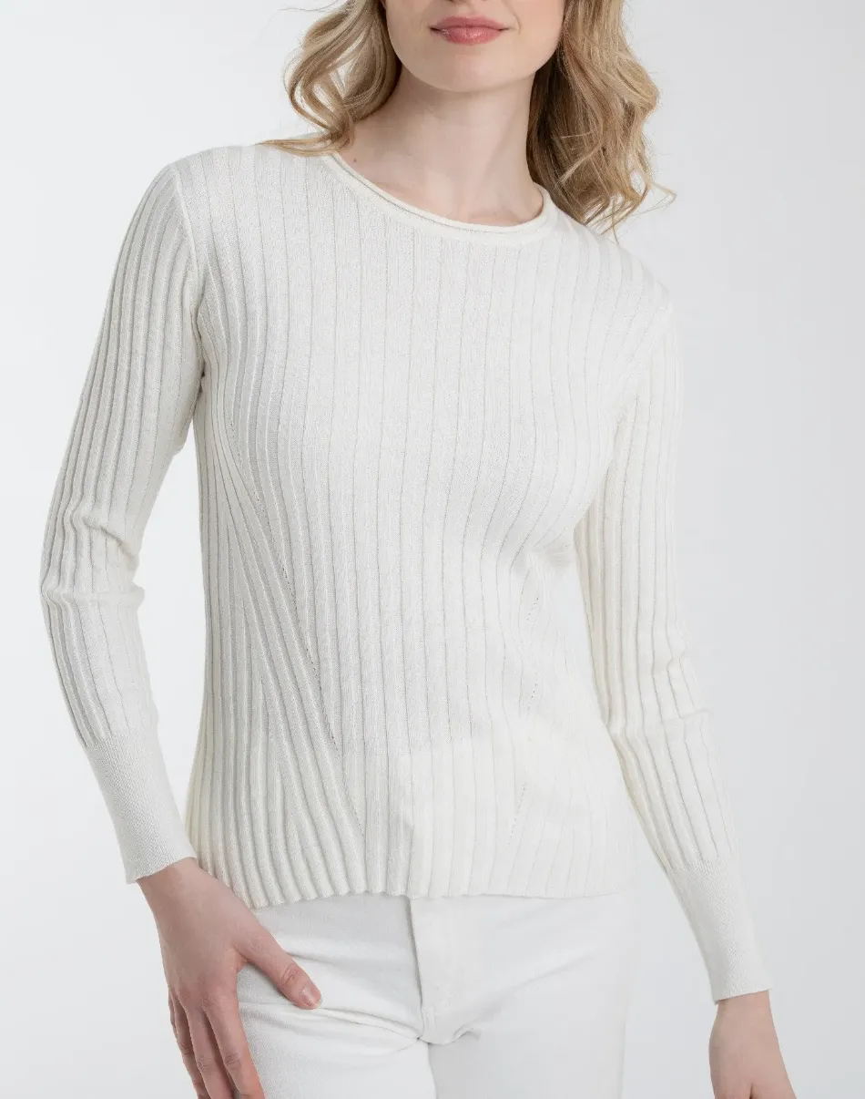 ALASHAN CASHMERE COTTON CASHMERE BLAIR RIB CREW