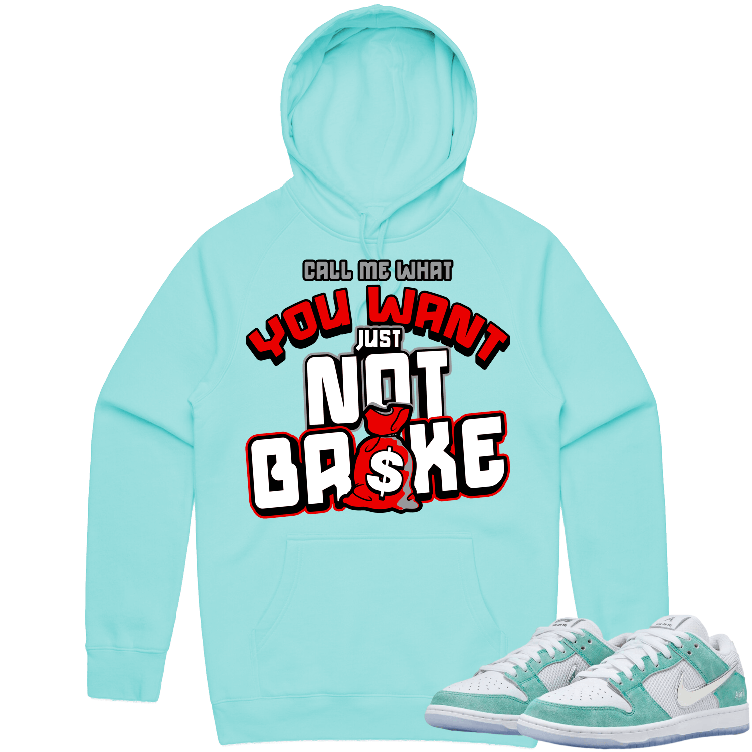 April Dunks Hoodie to Match - RED NOT BROKE