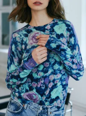 AUTUMN CASHMERE MULTI COLOR FLORAL CREW