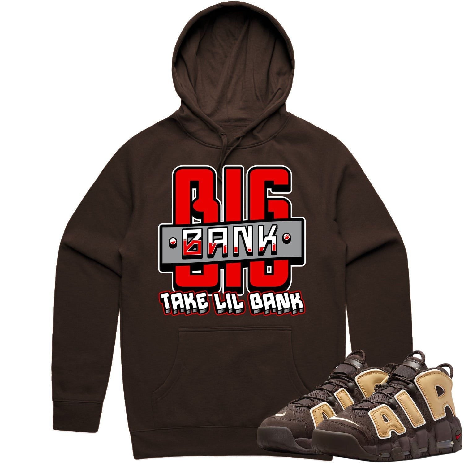 Baroque Brown Uptempos Hoodie to Match - RED BIG BANK