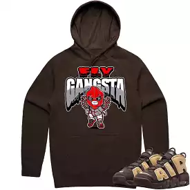 Baroque Brown Uptempos Hoodie to Match - RED FLY GANGSTA