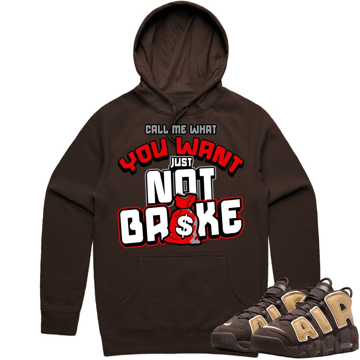 Baroque Brown Uptempos Hoodie to Match - RED NOT BROKE