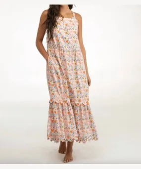 Beau & Ro Chase Midi Dress In Pink Fruits