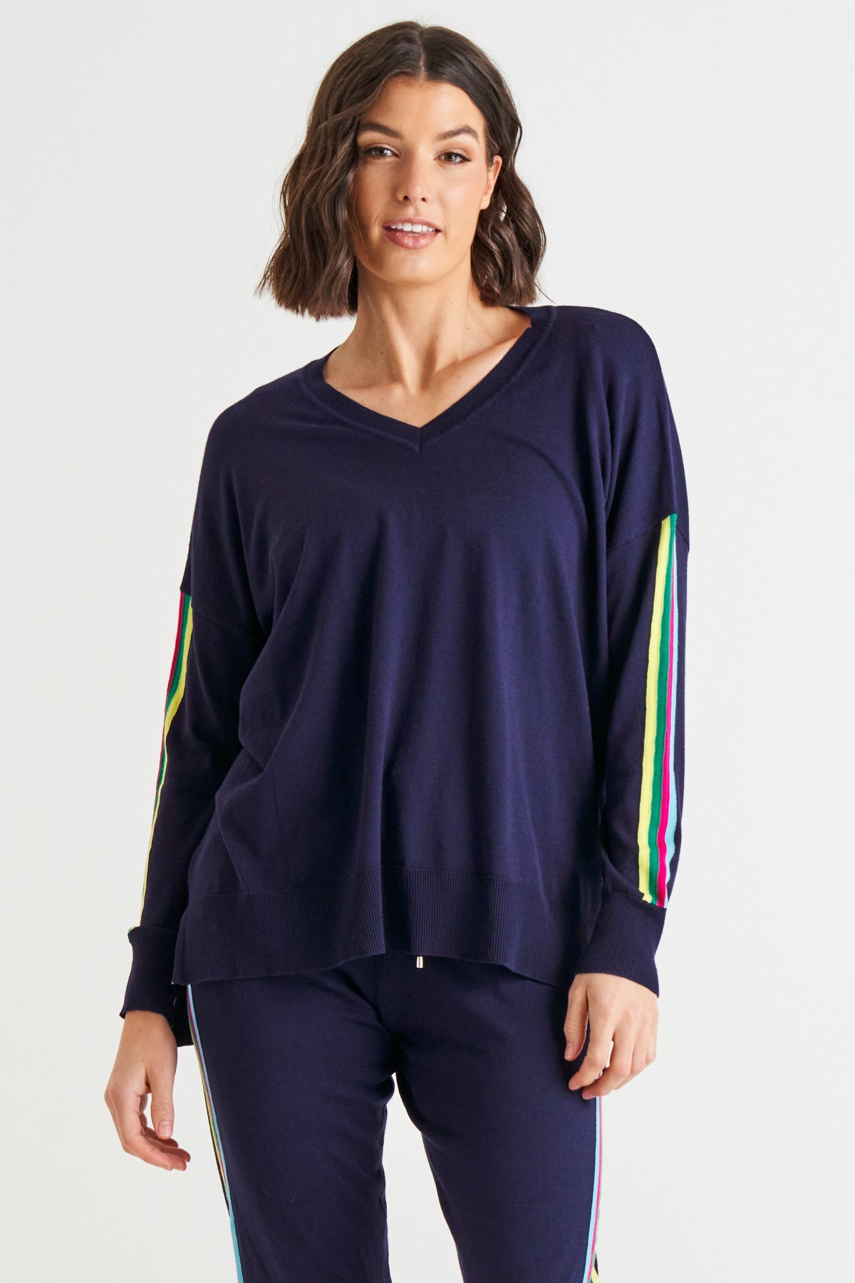 Betty Basics Karina Sweater - Blue Rainbow