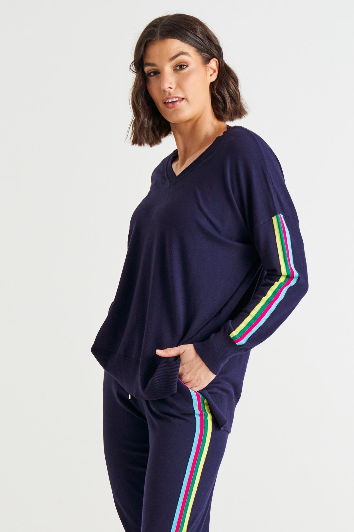 Betty Basics Karina Sweater - Blue Rainbow