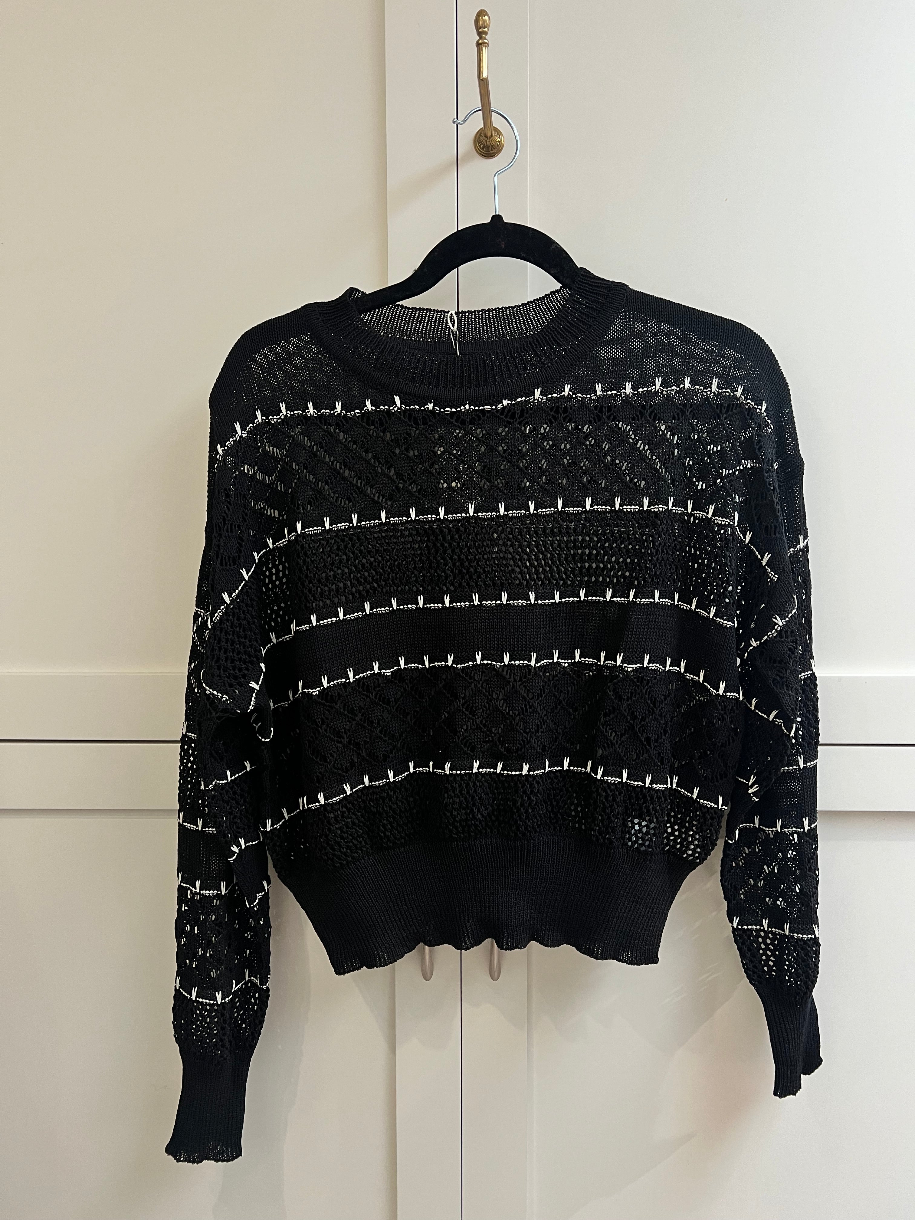 Black + White Mesh Sweater | Back in Stock