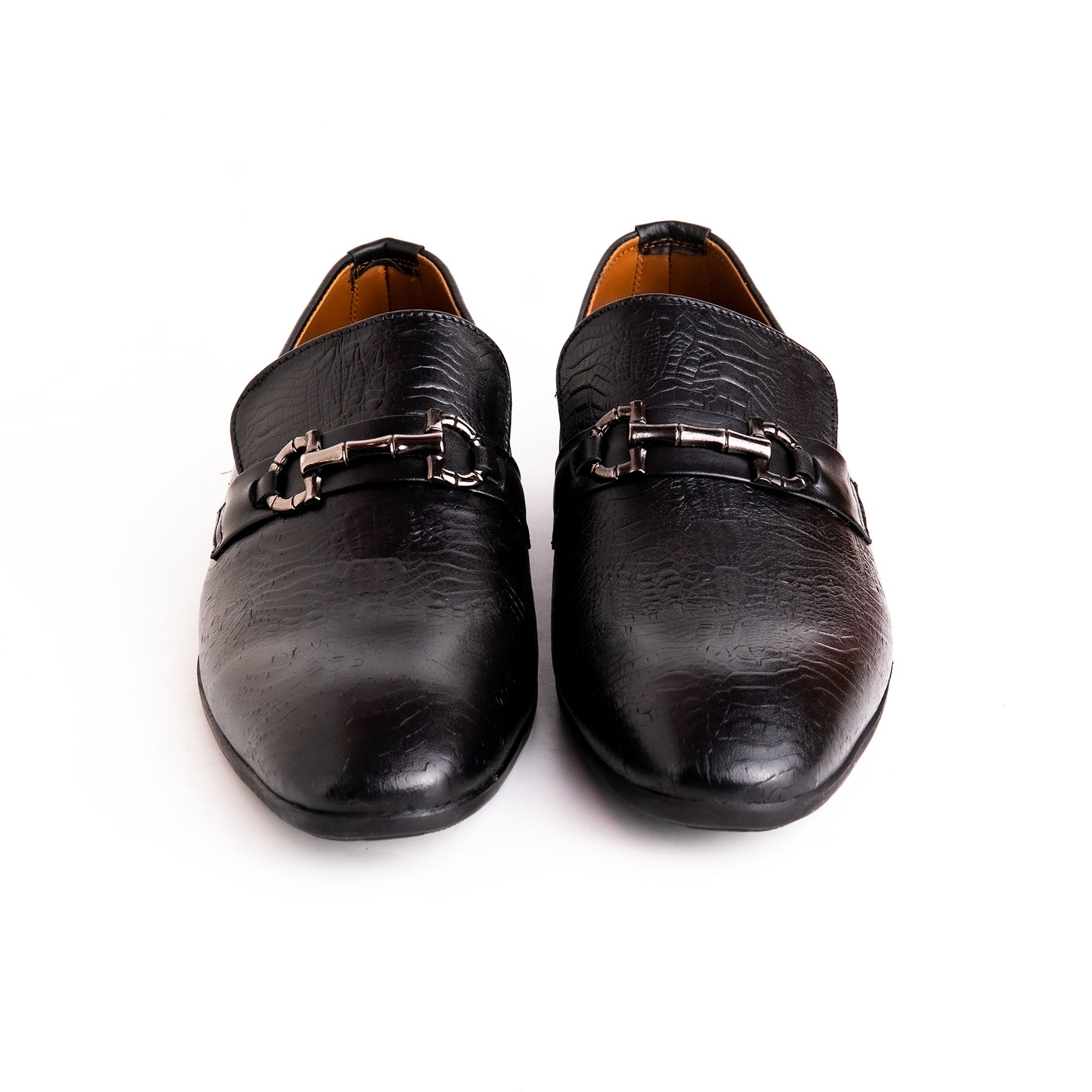 Black Buckled Leather Shoes