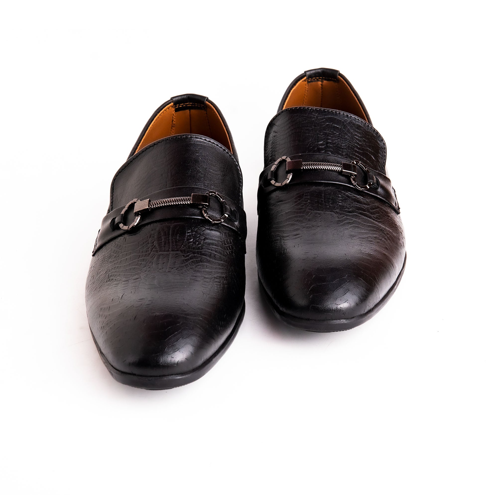 Black Leather Buckle Executive Men Shoes