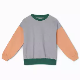 Boxy Sweater Colorblocking I Grey Melange