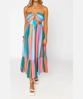 BuddyLove Gerty Halter Midi Dress In Jelly Beans