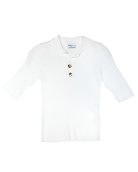 Camel Sweater Polo Knit (White)