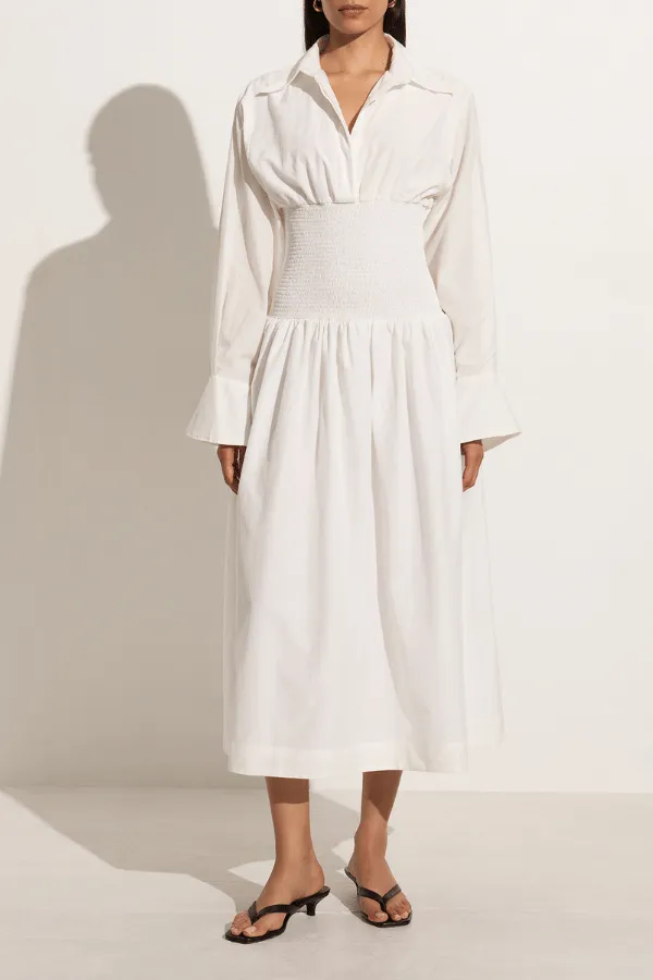 Cervo Midi Dress White