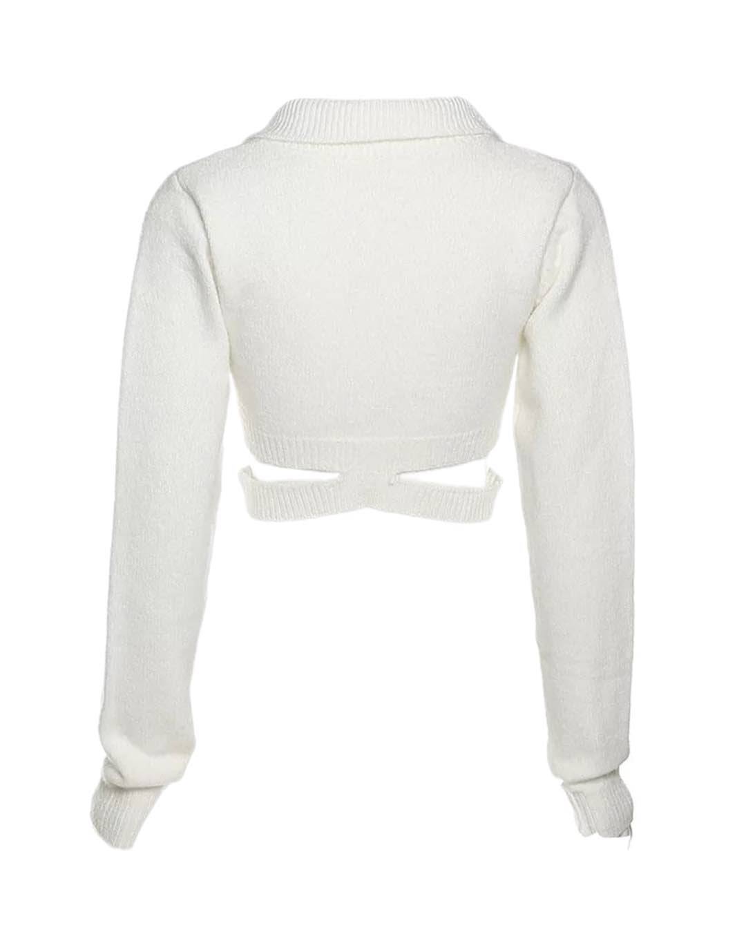 Cropped Cut Out Collar Sweater