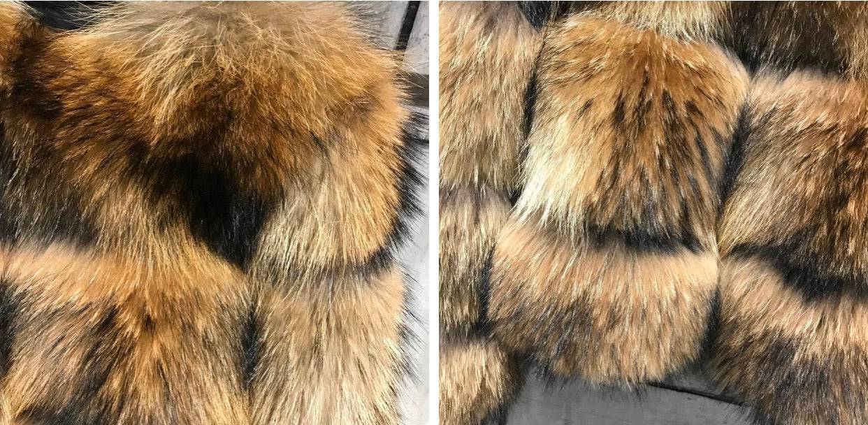 Cropped Dusty Brown Raccoon Fur Coat