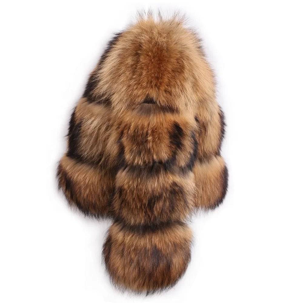 Cropped Dusty Brown Raccoon Fur Coat