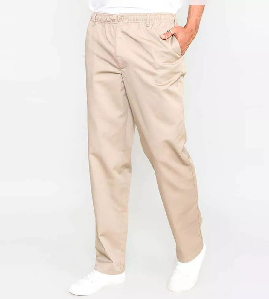 D555 Mens Stone Rugby Trousers Pants Full Elasticated Waist (BASILIO STONE)