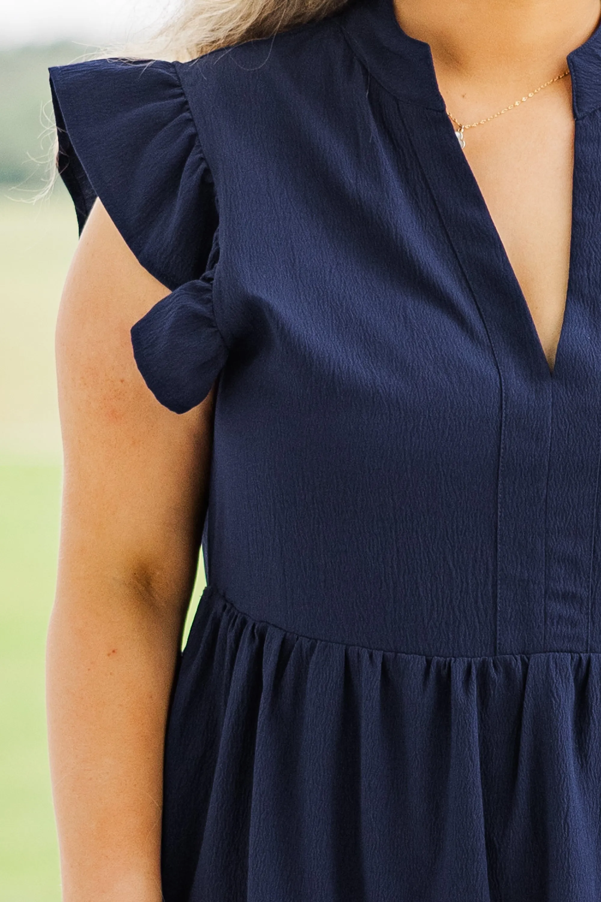 Don't Leave So Soon Midi Dress, Navy