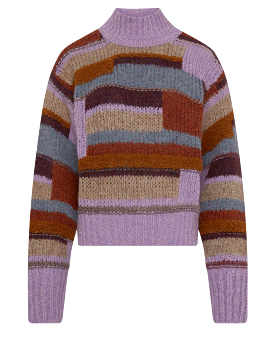 Doralia Colorblock Mockneck Sweater (Orchid Mix)