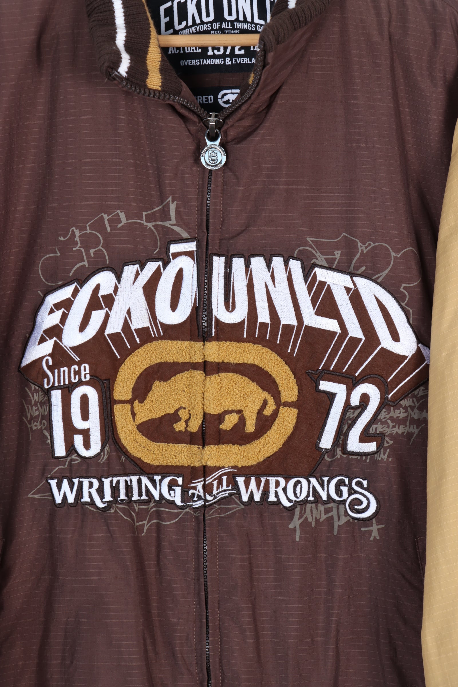 ECKO UNTLD Brown Plush Embroidered Jacket (XL)