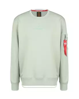 Felpa Uomo Alpha Industries Double Layer Sweater Dusty Green