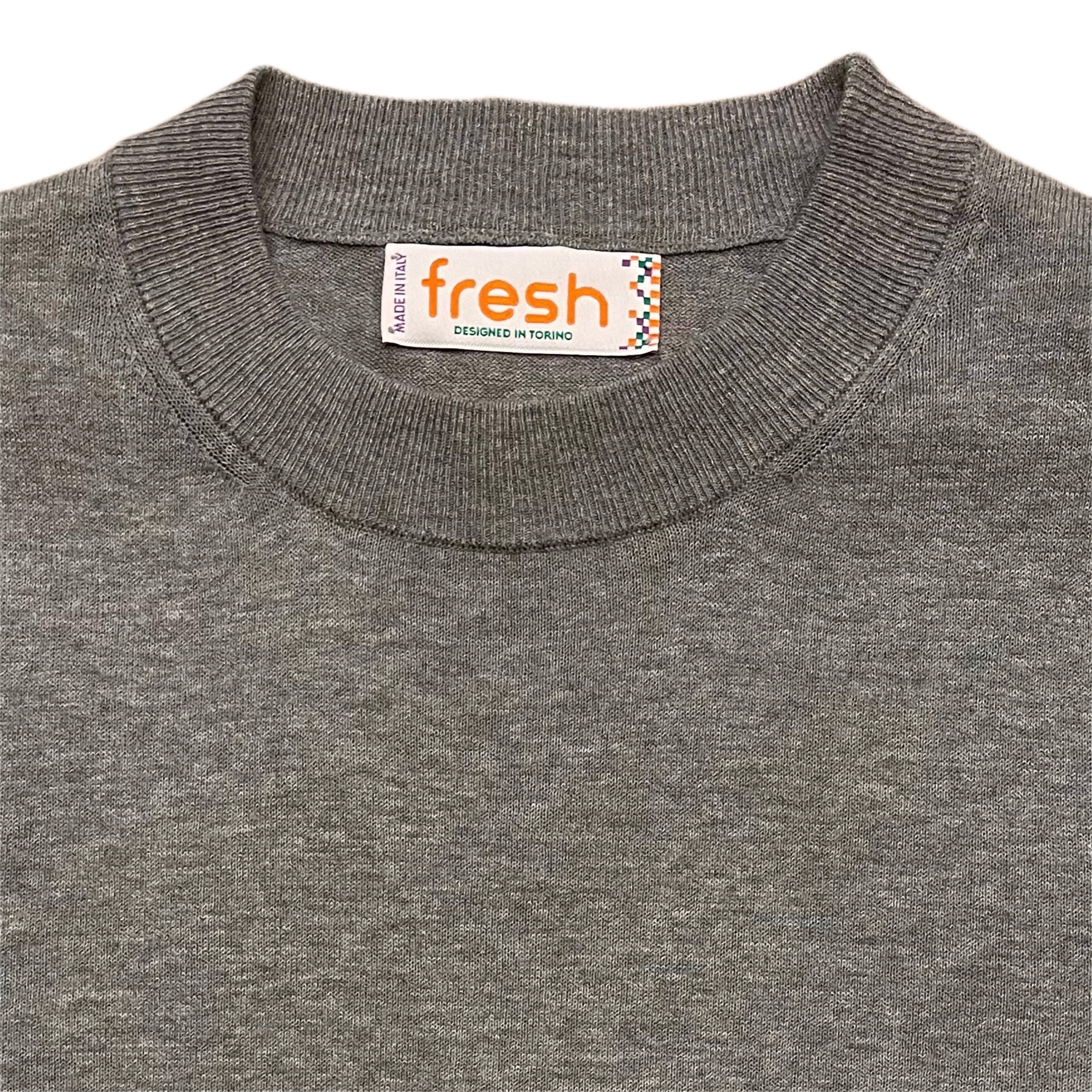 FRESH Extra Fine Crepe Cotton Grey Sweater