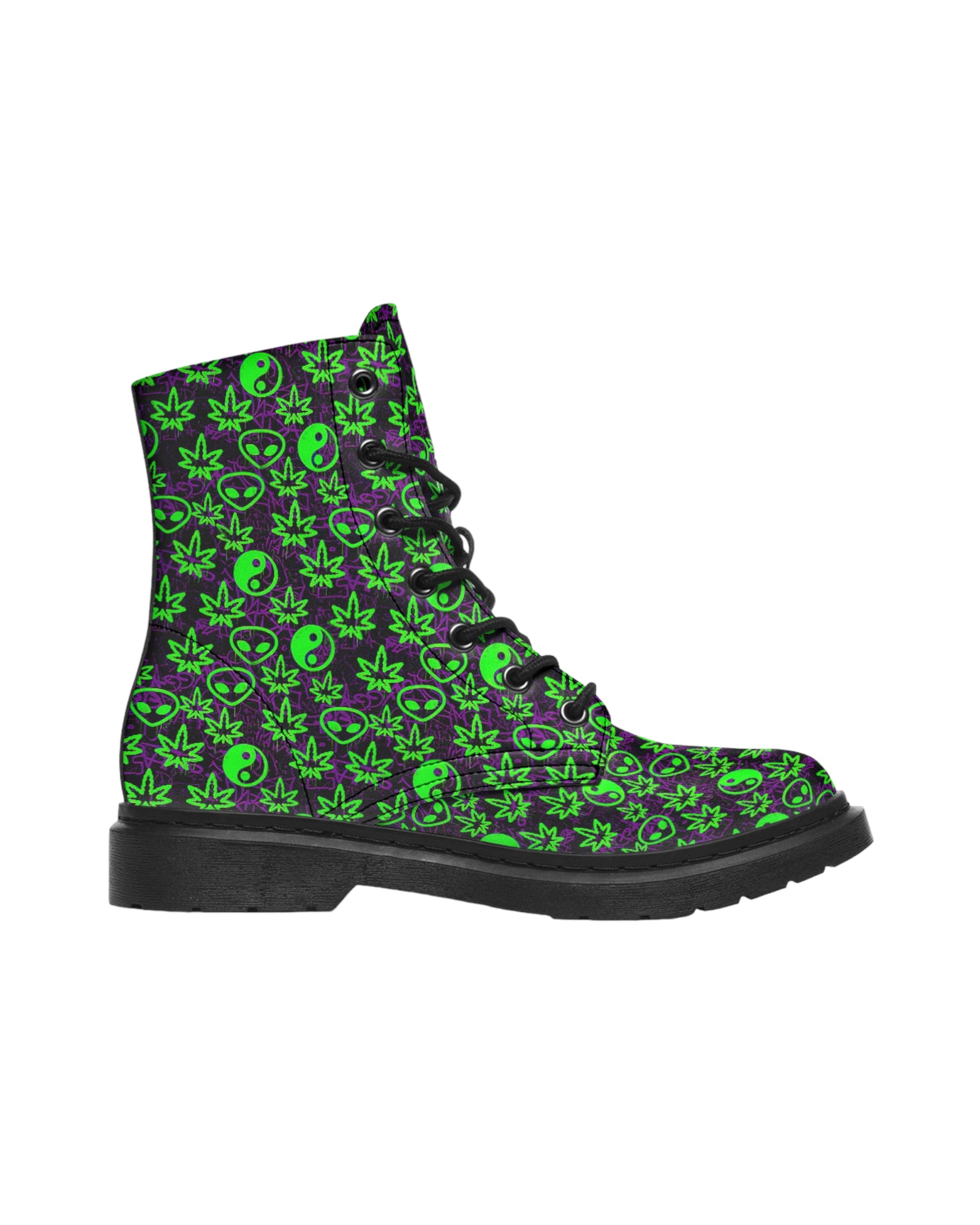 Ganja Graffiti Combat Festival Boots