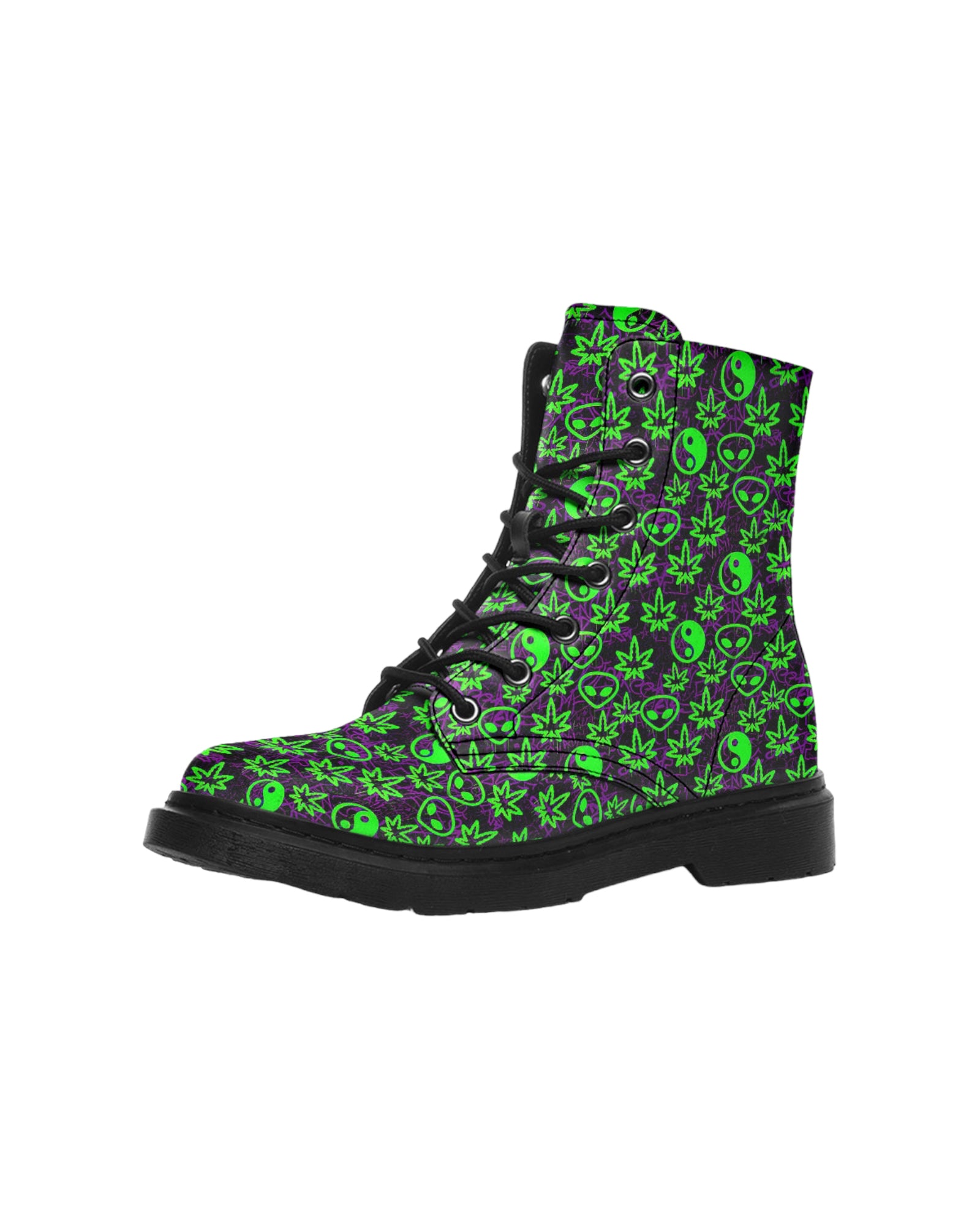 Ganja Graffiti Combat Festival Boots