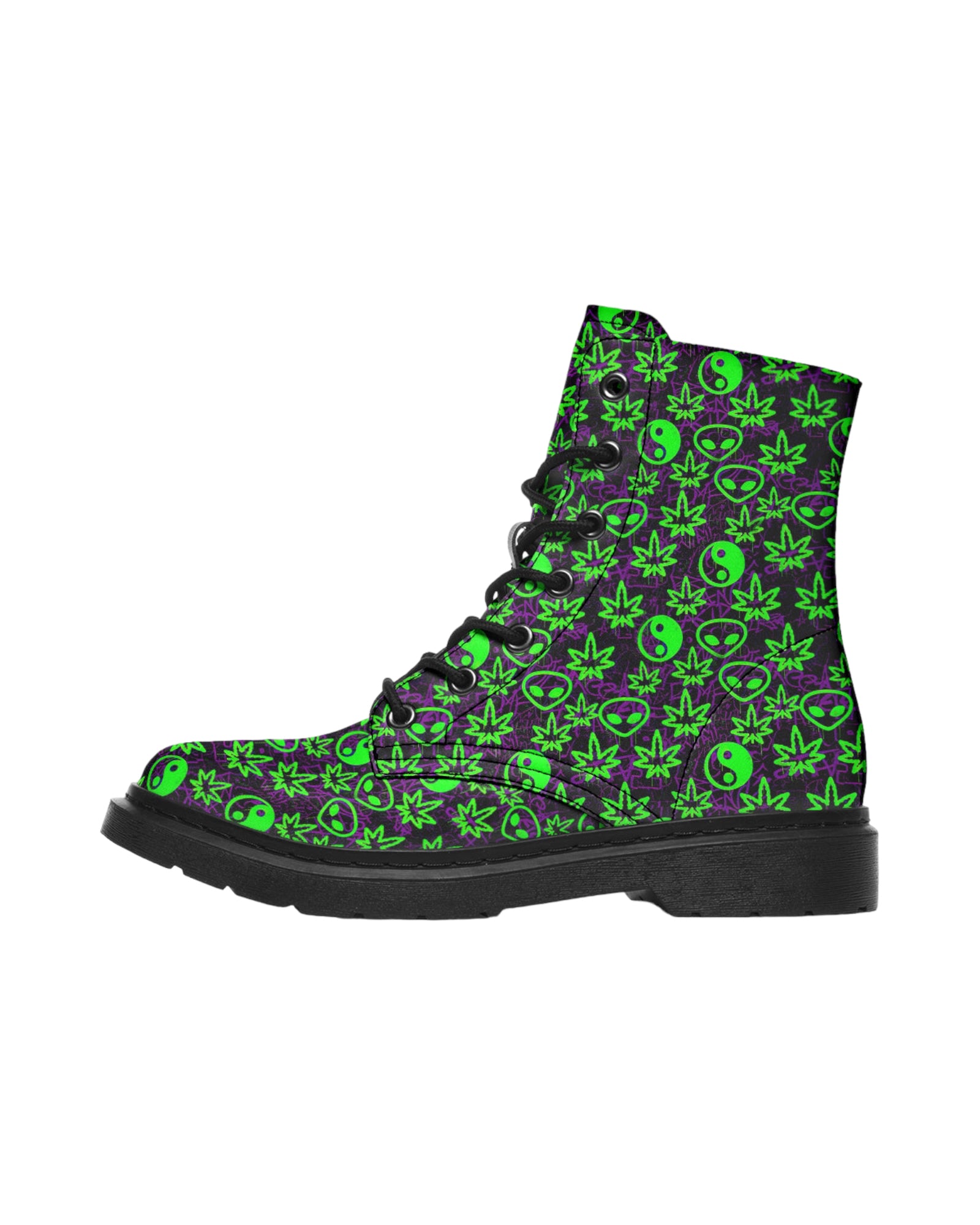 Ganja Graffiti Combat Festival Boots