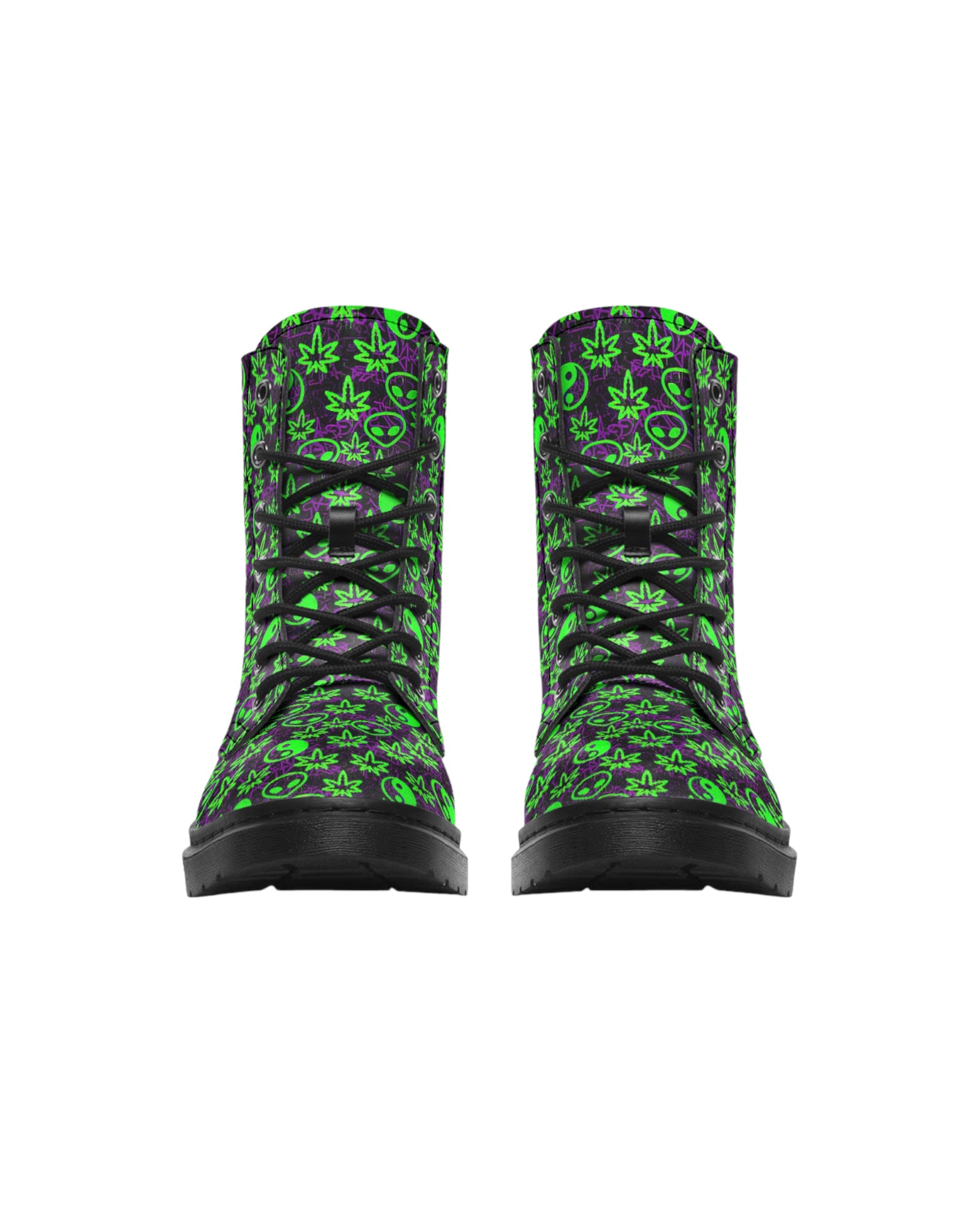 Ganja Graffiti Combat Festival Boots