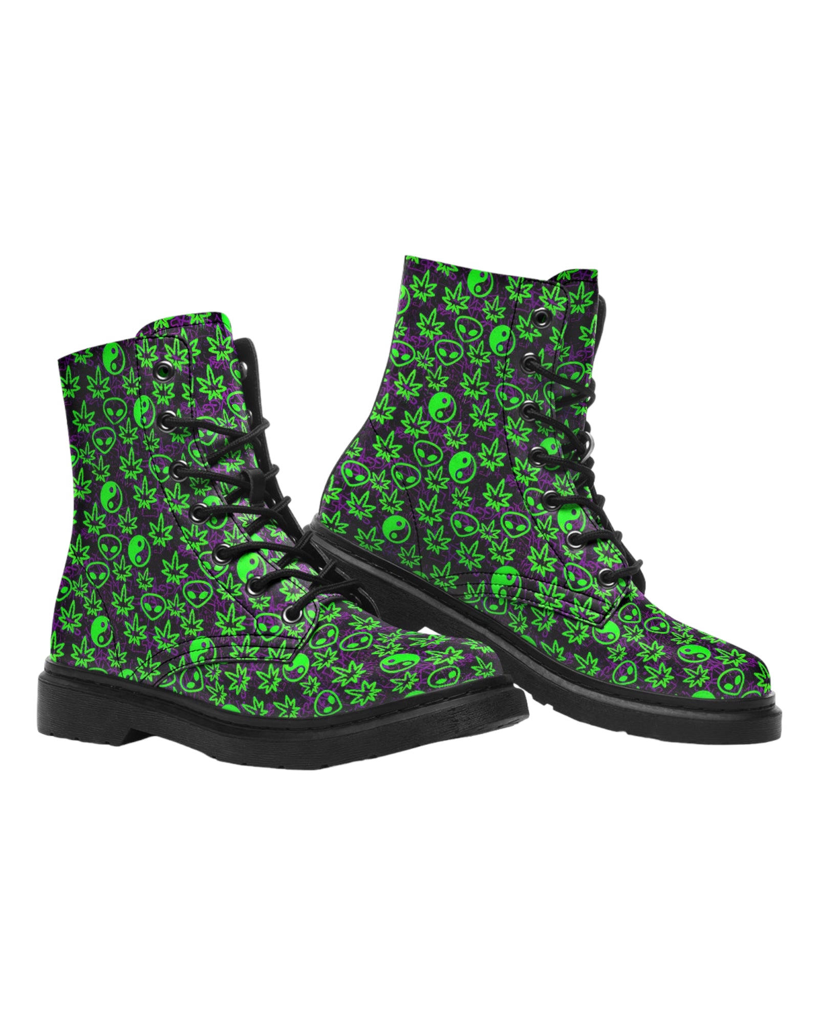 Ganja Graffiti Combat Festival Boots