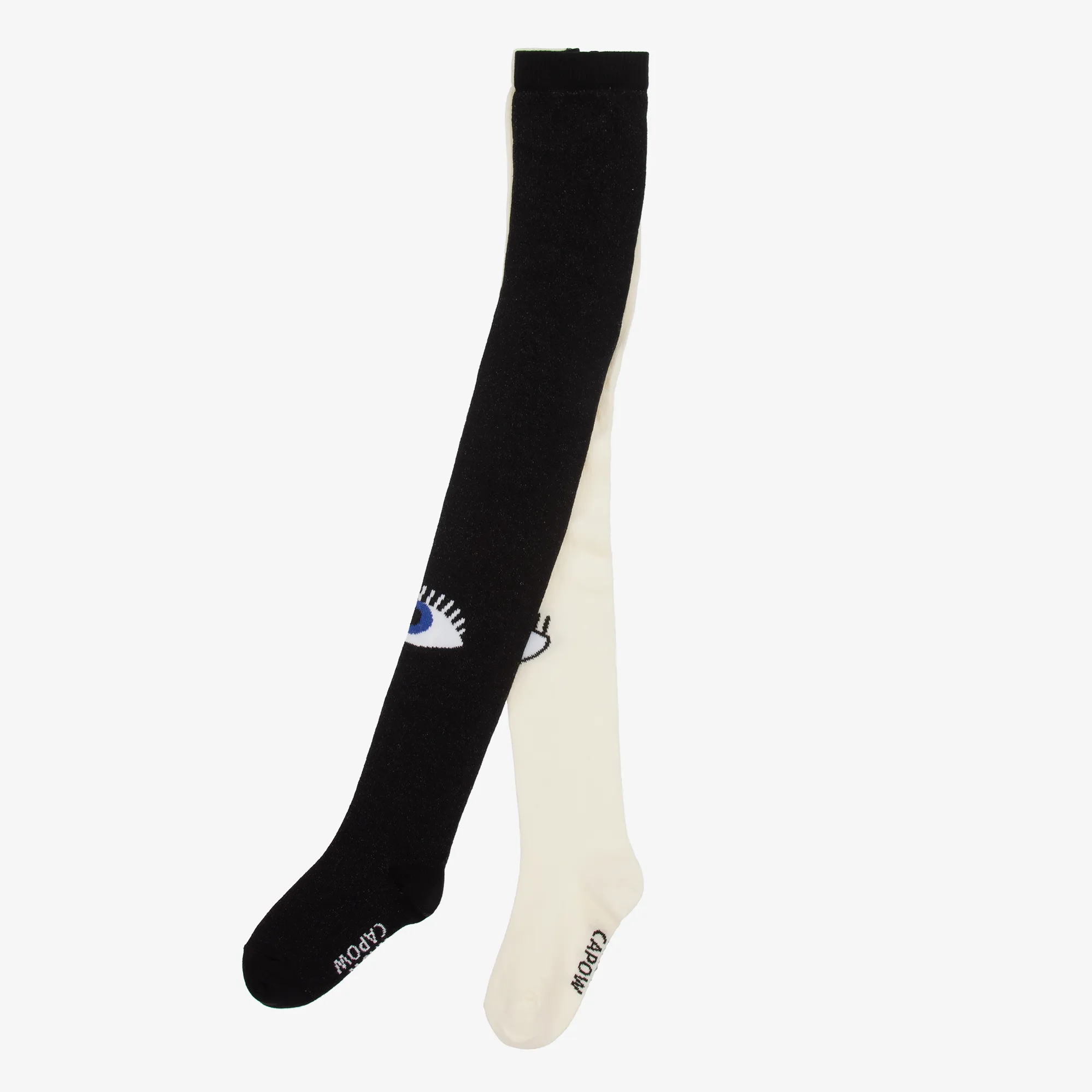 Girls Black & White Organic Cotton Tights