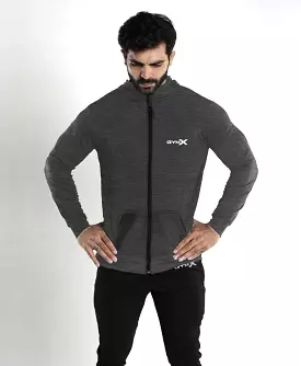 GymX Grey line pattern hoodie - Sale