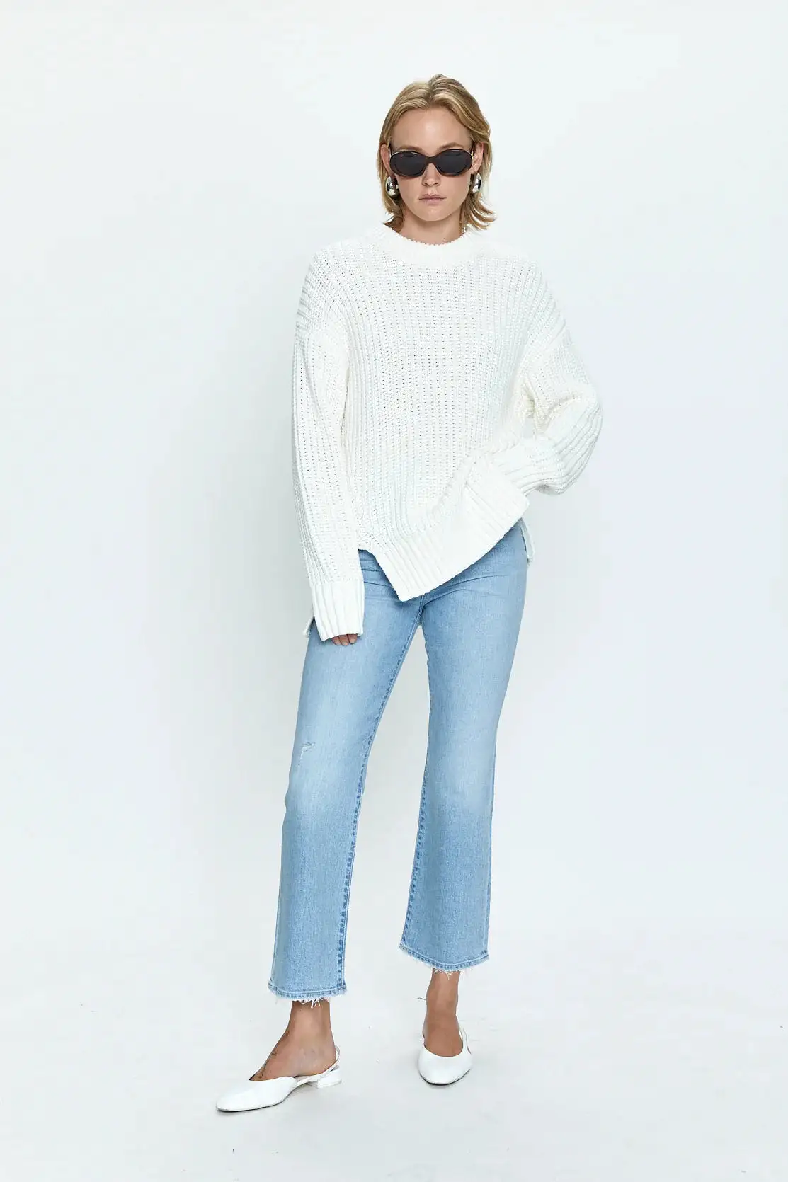 HELENE SPLIT HEM SWEATER