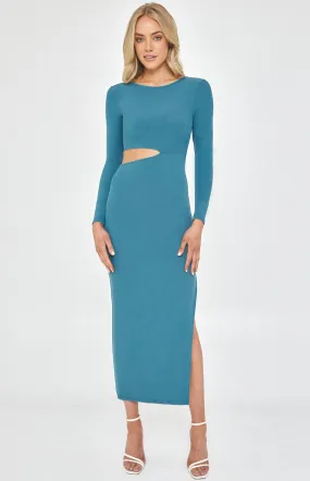 Jersey Cut Out Detail Dress with Side Split (WDR357A)