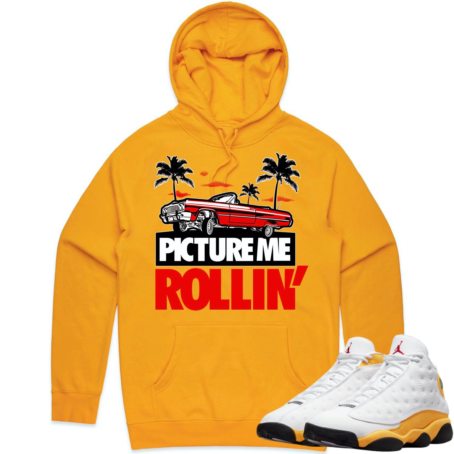 Jordan 13 University Gold 13s Hoodie to Match - RED PMR