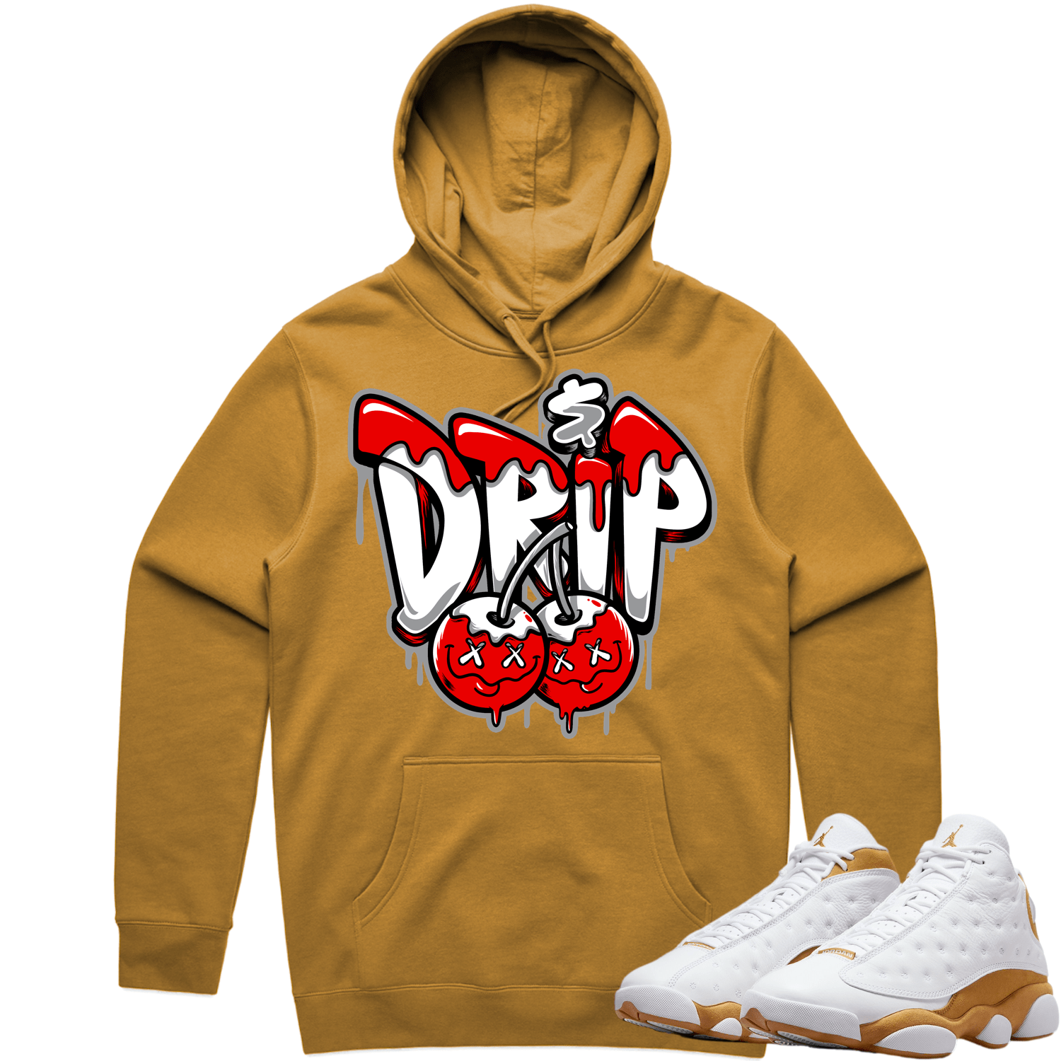 Jordan 13 Wheat 13s Hoodie to Match - RED MONEY DRIP