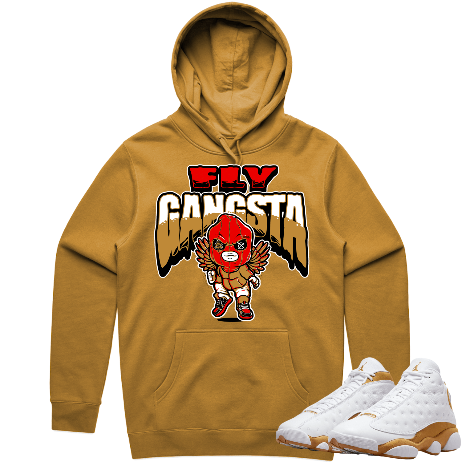 Jordan 13 Wheat 13s Hoodie to Match - WHEAT FLY GANGSTA