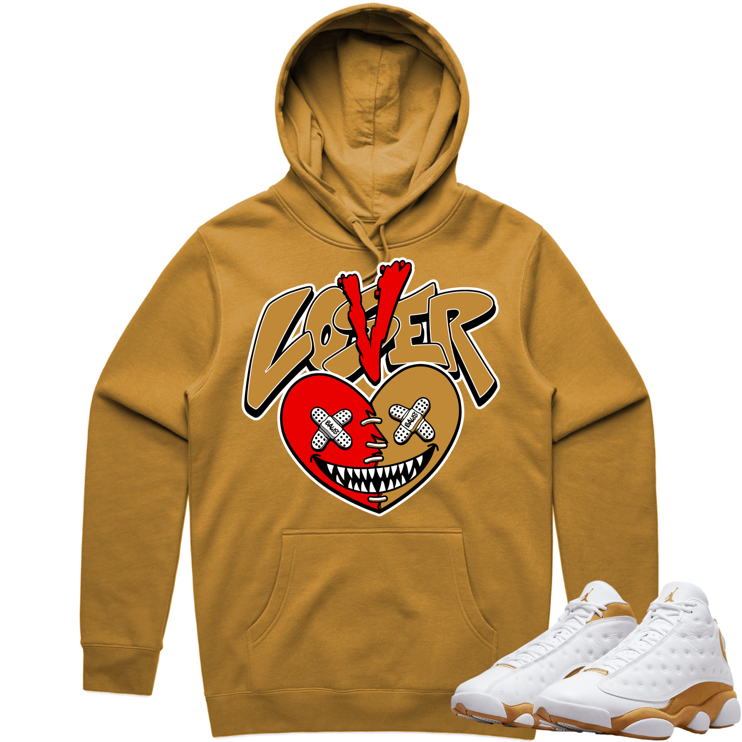 Jordan 13 Wheat 13s Hoodie to Match - WHEAT LOVER LOSER BAWS