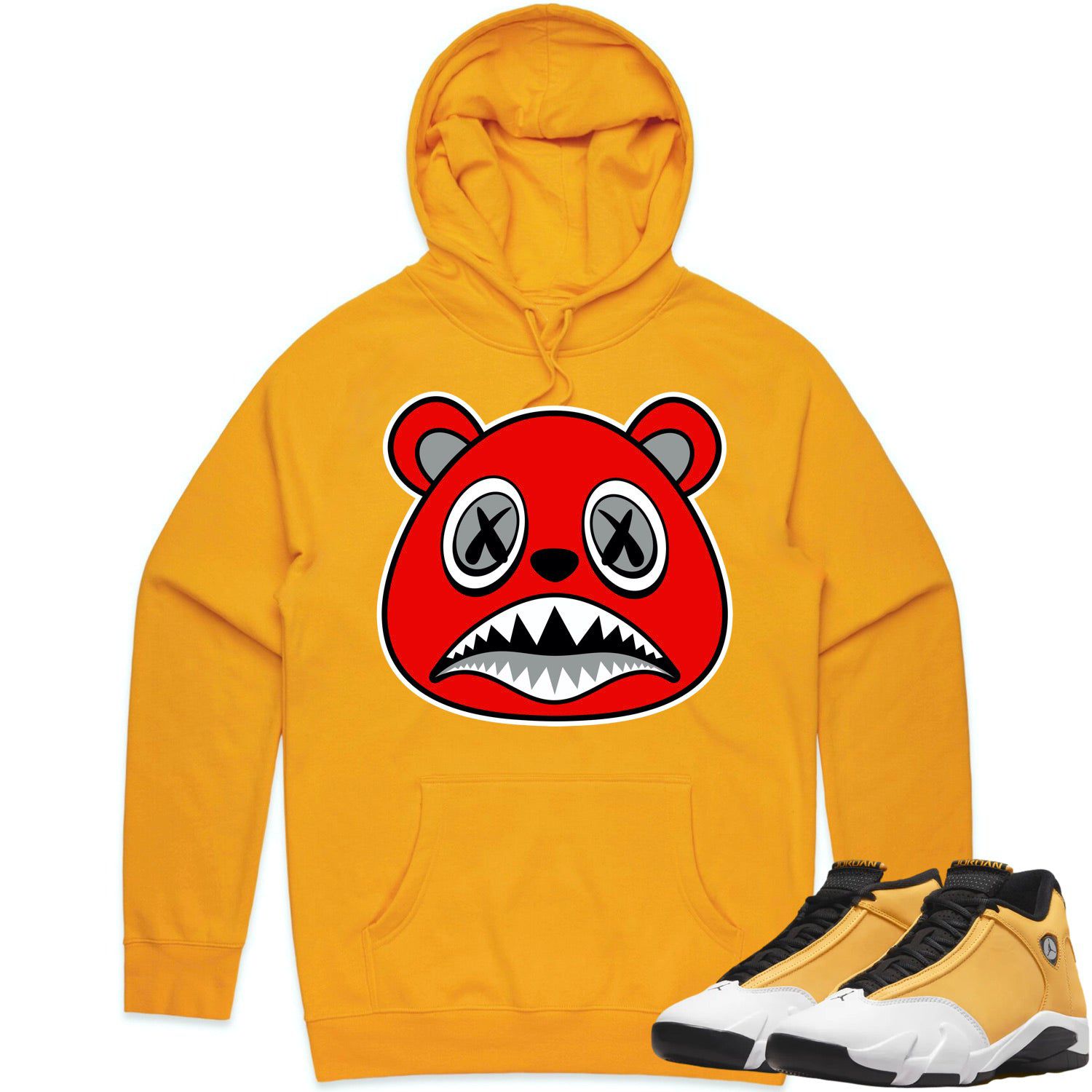 Jordan 14 Ginger Gold 14s Hoodie to Match - ANGRY BAWS BEAR