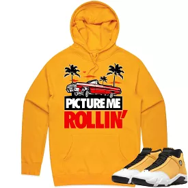 Jordan 14 Ginger Gold 14s Hoodie to Match - RED PMR