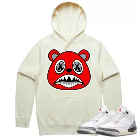 Jordan 3 White Cement 3s Hoodie to Match - ANGRY BAWS BEAR