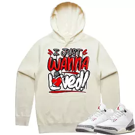 Jordan 3 White Cement 3s Hoodie to Match - RED LOVED