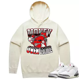 Jordan 3 White Cement 3s Hoodie to Match - RED MOF