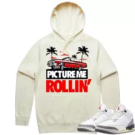 Jordan 3 White Cement 3s Hoodie to Match - RED PMR